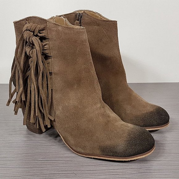 BP. Talton Fringe Bootie, Khaki Suede, Womens Size 6.5 & 9 - Picture 3 of 9